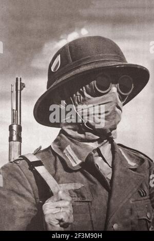 World War II period in German propaganda news. German African Corps in North African campaign. Summer 1941 Stock Photo