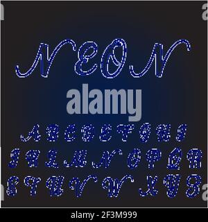 Vector neon font Stock Vector