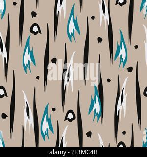 Seamless vector abstract animal texture on light pink background. Modern textured fur wallpaper design. Ideal for fashion, textile, fabric. Stock Vector