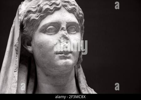 Female funerary statue, marble, from 320 BC, National Archaeological Museum, Athens, Greece, Europe Stock Photo