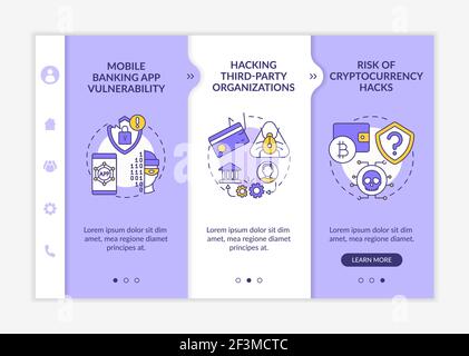 Phone password hacking threat onboarding vector template Stock Vector