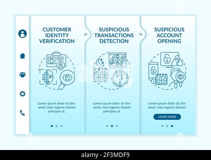 Customer identity verification onboarding vector template Stock Vector