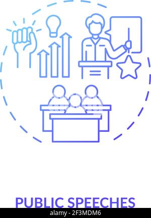 Public speeches concept icon Stock Vector