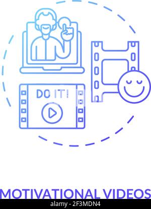 Motivational videos concept icon Stock Vector