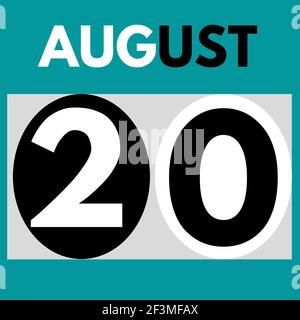 August 20 . Modern daily calendar icon .date ,day, month .calendar for the month of August Stock Photo