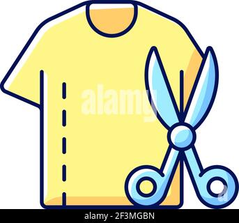 Resizing clothes RGB color icon Stock Vector