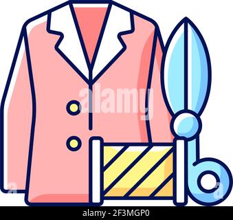 Custom suits and shirts RGB color icon Stock Vector