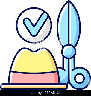 Hat repair and restoration RGB color icon Stock Vector