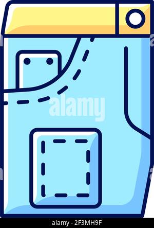 Denim repair RGB color icon Stock Vector