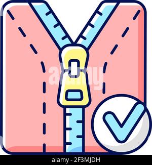Zipper repair and replacement RGB color icon Stock Vector