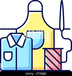 Work clothes repair RGB color icon Stock Vector