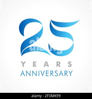 25 years old celebrating classic logo. Anniversary year of 25 th vector template. Birthday greetings celebrates. Traditional digits of jubilee ages in Stock Vector