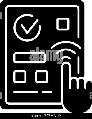 Predictive touch technology black glyph icon Stock Vector