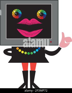 Retro TV cartoon character Stock Vector