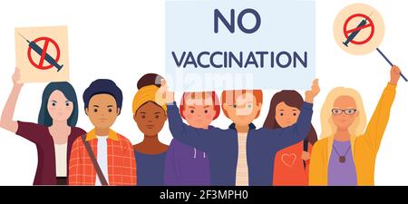 public demonstration against mandatory vaccination Stock Vector
