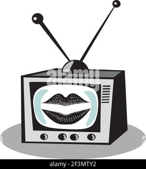 Retro TV cartoon character Stock Vector