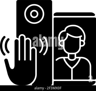 Video intercoms black glyph icon Stock Vector
