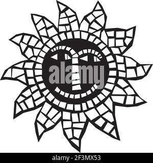 Sun mosaic icon Stock Vector
