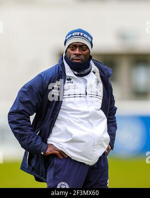 HAYES, ENGLAND. MARCH 16TH: QPR U23 coach Andy Impey during the Professional Development League 2 (South) between Queens Park Rangers and Cardiff City at QPR training ground, Harlington, London on Tuesday 16th March 2021. (Credit: Ian Randall | MI News) Credit: MI News & Sport /Alamy Live News Stock Photo