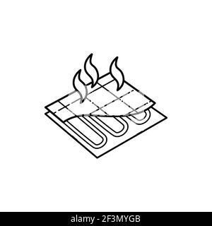 Underfloor heating olor line icon. Pictogram for web page, mobile app, promo. UI UX GUI design element. Editable stroke. Stock Vector
