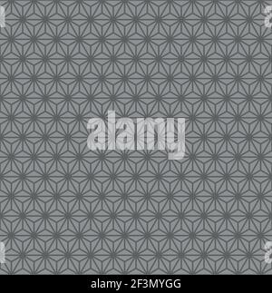 Six pointed stars pattern design with hexagon, geometric lines pattern, grayscale geometric figures, easy to change color Stock Vector