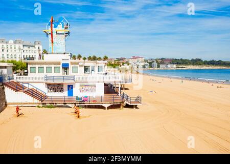 Santander city beach aerial panoramic view. Santander is the capital of the Cantabria region in Spain Stock Photo