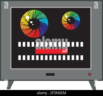 Illustration of retro TV character Stock Vector