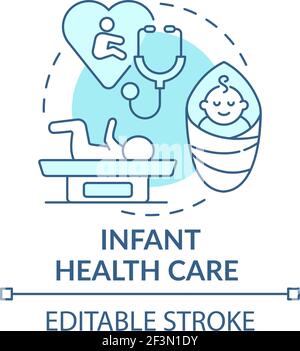 Infant health care blue concept icon Stock Vector