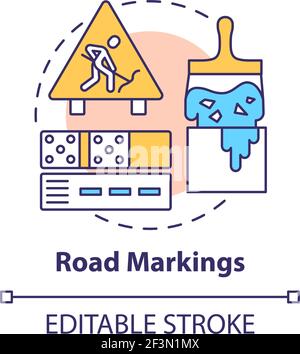 Road markings concept icon Stock Vector