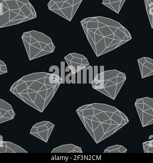 diamond vector design, Grayscale diamond vector pattern, diamond pattern for decoration Stock Vector