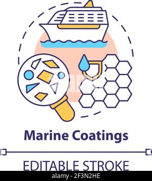 Marine coatings concept icon. Stock Vector