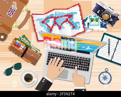 Travel planning banner. Stock Vector