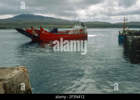 The Islay to Jura Ferry at Port asking in 1988 Stock Photo