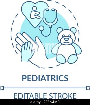 Pediatrics blue concept icon Stock Vector