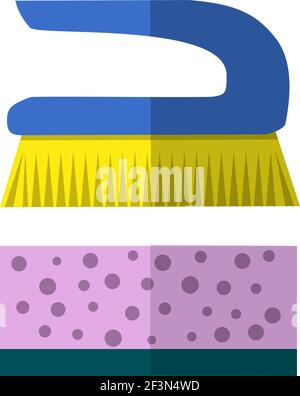 Two cleaning brushes hygiene tool Stock Vector