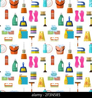 Cleaning seamless pattern Stock Vector