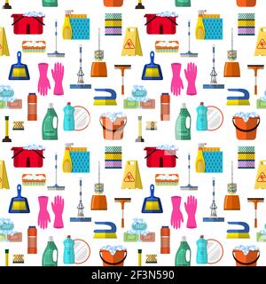 Cleaning seamless pattern Stock Vector