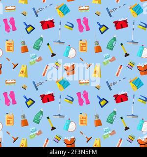 Cleaning seamless pattern Stock Vector