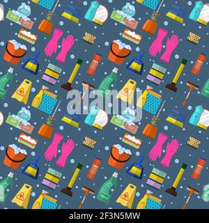 Cleaning seamless pattern Stock Vector