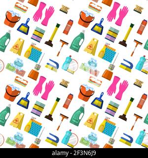 Cleaning seamless pattern Stock Vector