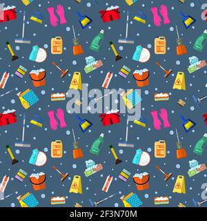 Cleaning seamless pattern Stock Vector