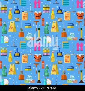 Cleaning seamless pattern Stock Vector