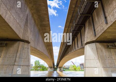 under bridge view in Spain Stock Photo