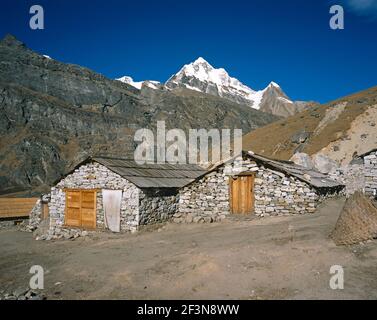 Khare is a Sherpa village settlement in Dolakha District in the Janakpur Zone of north-eastern Nepal. Stock Photo