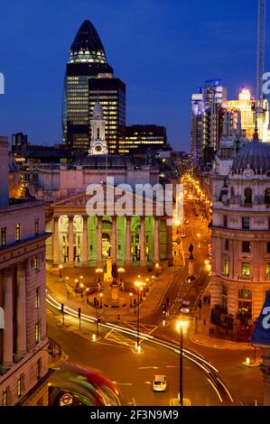 The Square Mile or the City of London is the heart of the financial district of the capital city, and modern and historic architecture are close toget Stock Photo