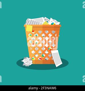 Trash Recycle Bin Garbage Stock Vector