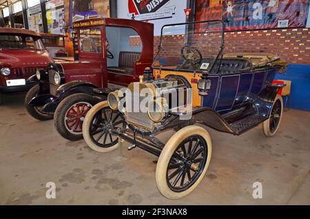 Alice Springs, NT, Australia - November 20, 2017: Vintage cars in The Ghan museum Stock Photo