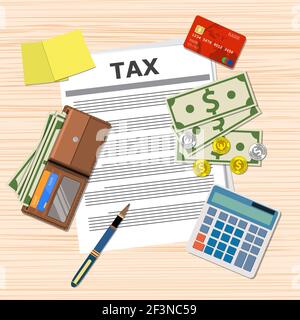 tax payment design. Stock Vector