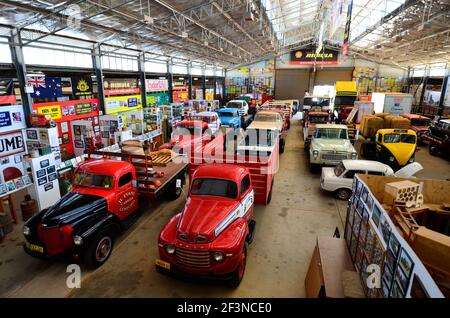 Alice Springs, NT, Australia - November 20, 2017: Vintage cars in The Ghan museum Stock Photo