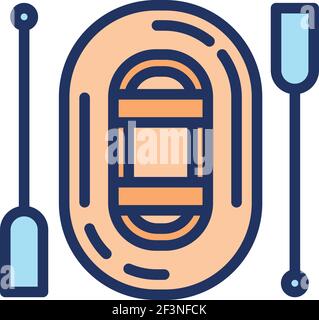 Rubber boat icon. Outline Rubber boat vector icon for web design isolated on white background Stock Vector